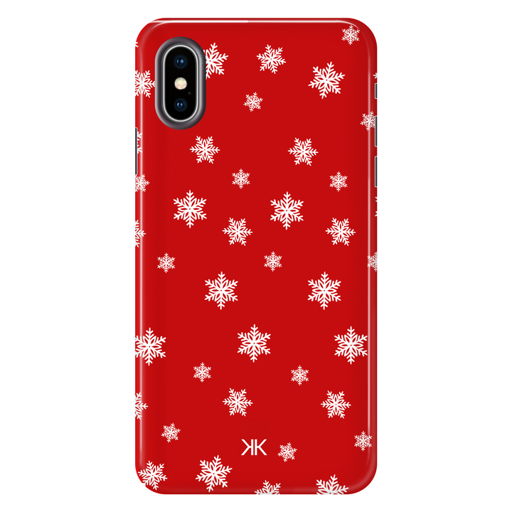 Red Snowflake Christmas Phone Case - Tough Case - iphone-x