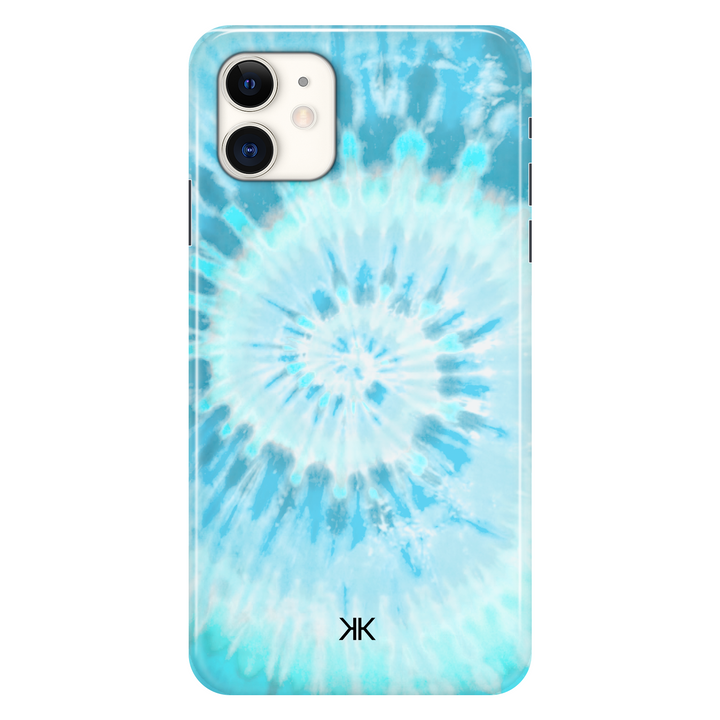 Blue Spiral Tie Dye phone case for iPhone 11