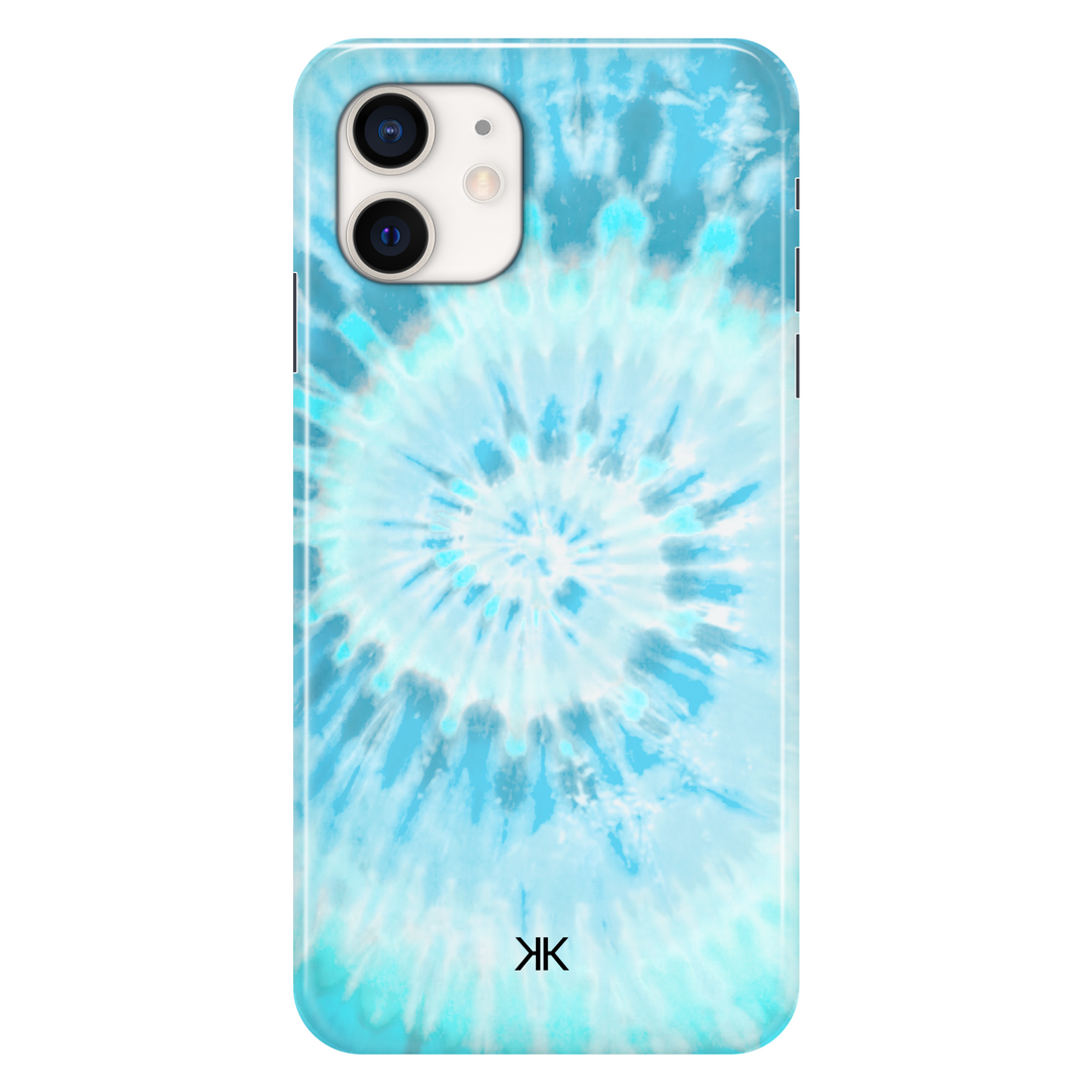 Blue Spiral Tie Dye phone case for iPhone 12