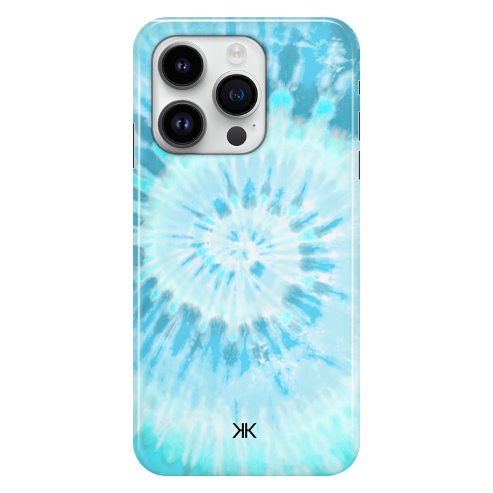 Blue Spiral Tie Dye phone case for iPhone 14 Pro
