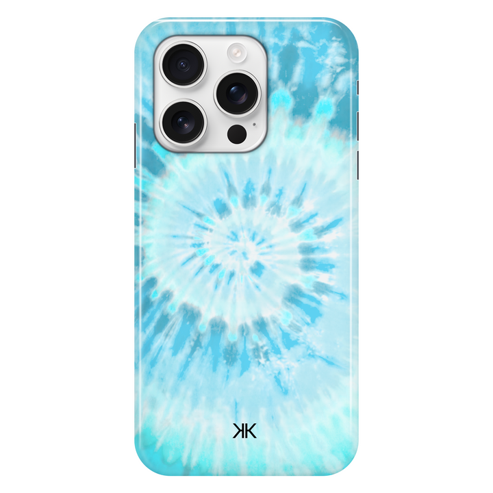Blue Spiral Tie Dye phone case for iPhone 16 Pro