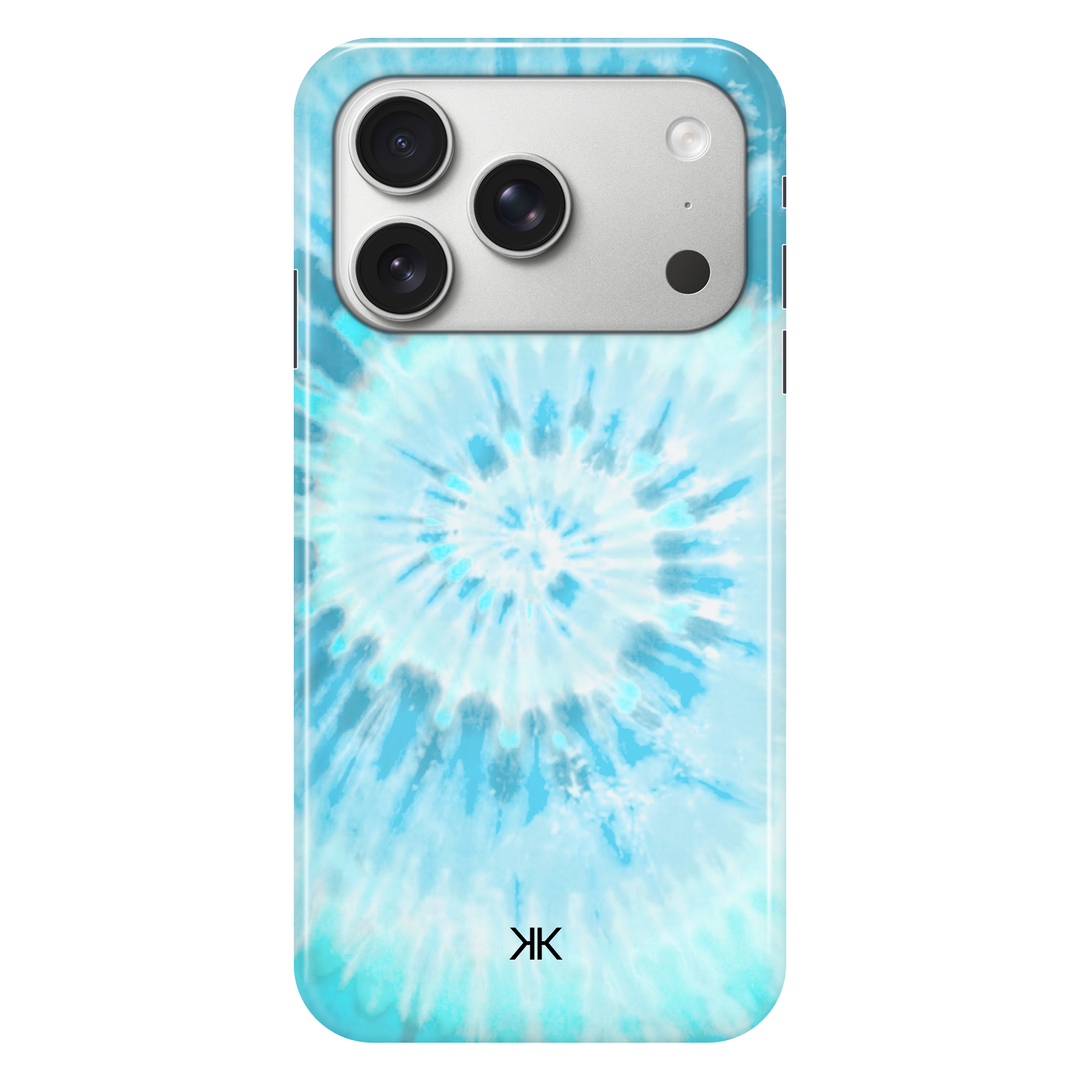 Blue Spiral Tie Dye phone case for iPhone 17 Pro