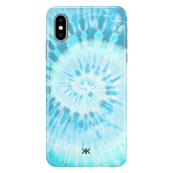 Blue Spiral Tie Dye phone case for iPhone X