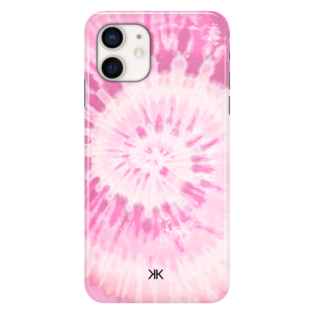 Pink Spiral Tie Dye phone case for iPhone 12