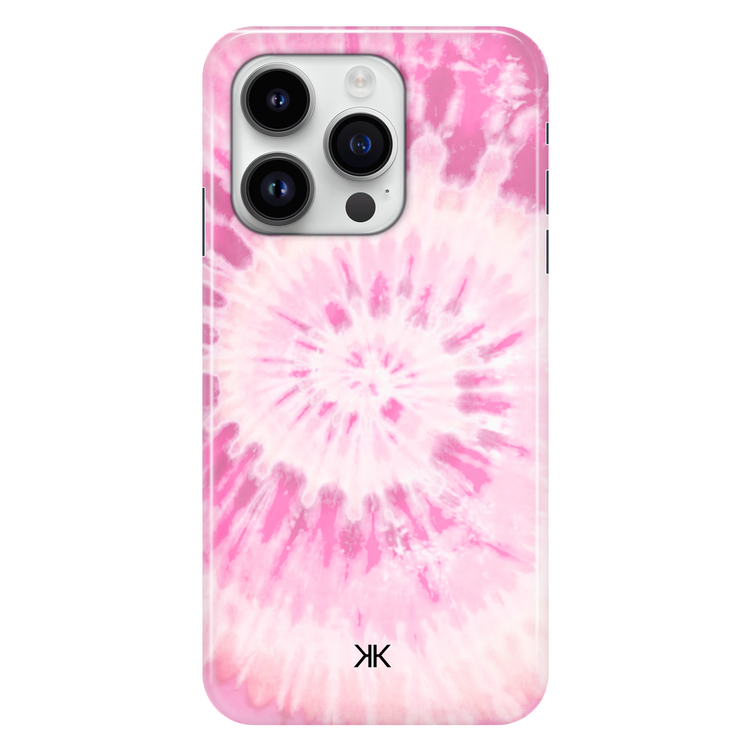 Pink Spiral Tie Dye phone case for iPhone 14 Pro