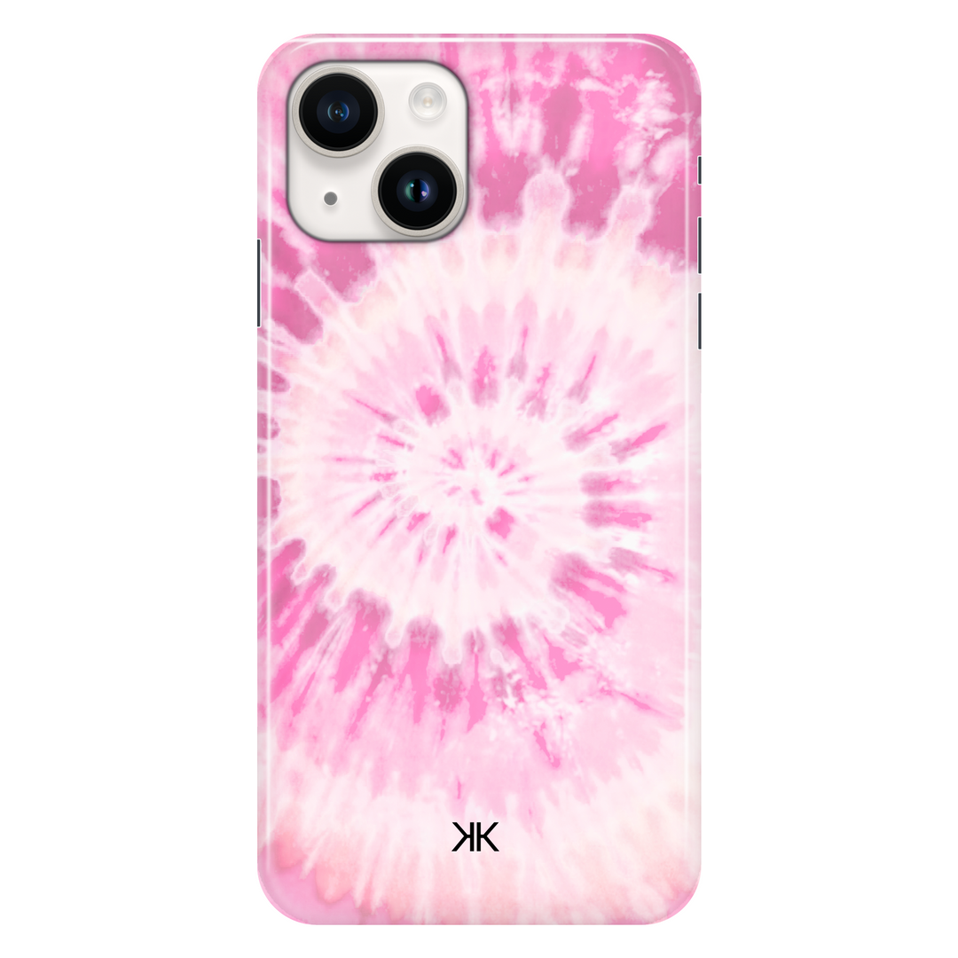 Pink Spiral Tie Dye phone case for iPhone 14