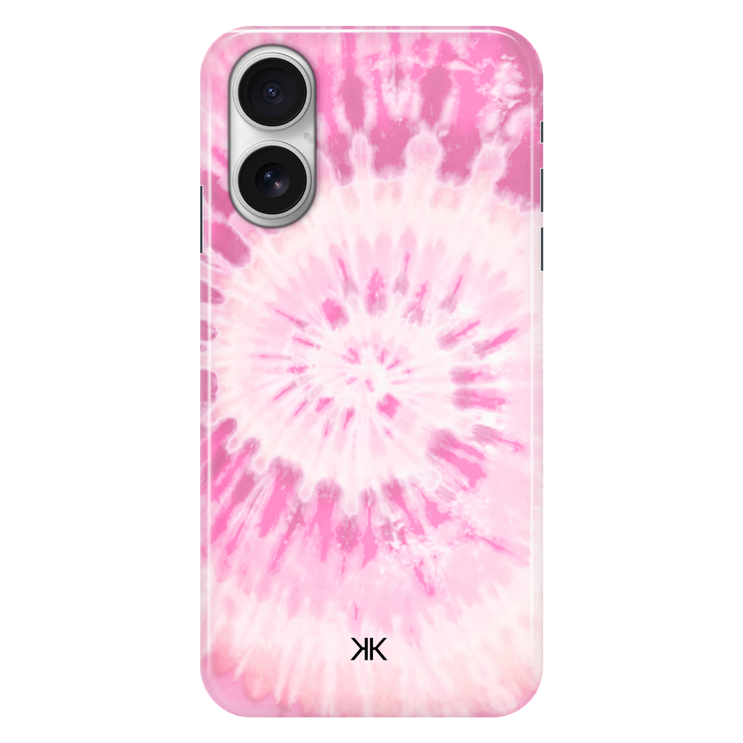Pink Spiral Tie Dye phone case for iPhone 16