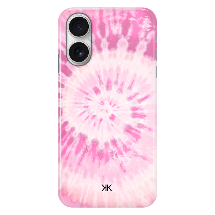 Pink Spiral Tie Dye phone case for iPhone 16