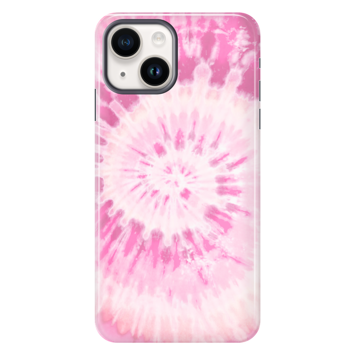 Pink Spiral Tie Dye tough phone case for iPhone 14
