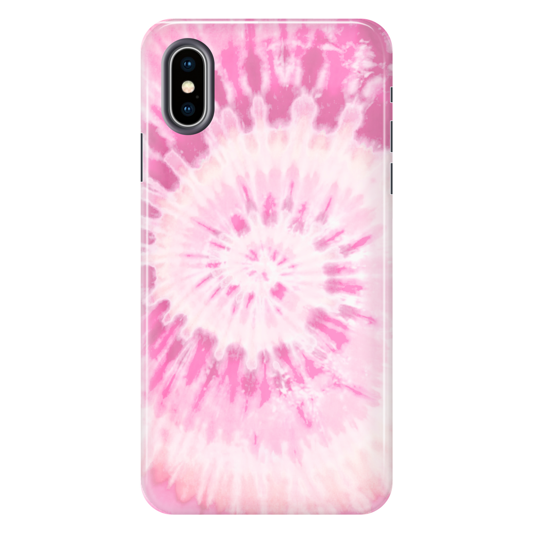 Pink Spiral Tie Dye tough phone case for iPhone X