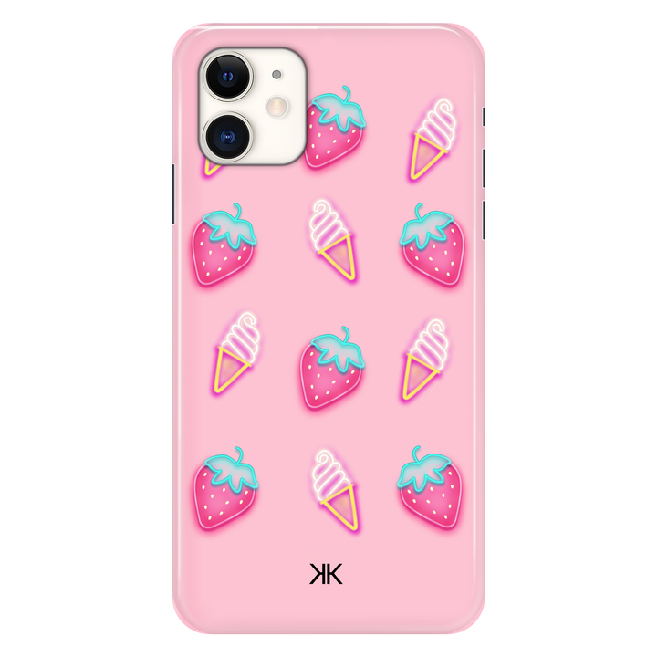 Pink Strawberry Ice Cream phone case for iPhone 11