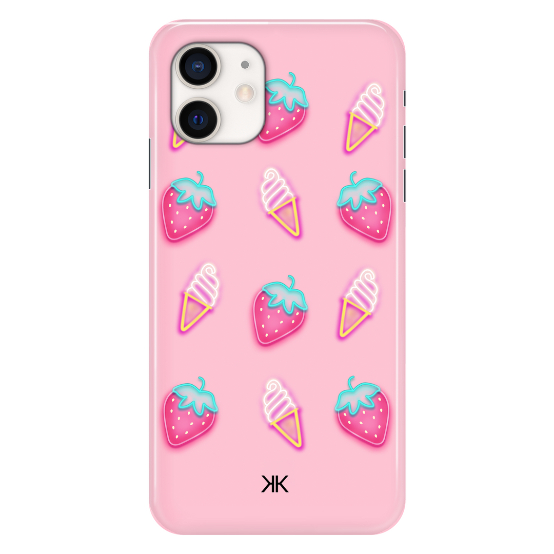 Pink Strawberry Ice Cream phone case for iPhone 12