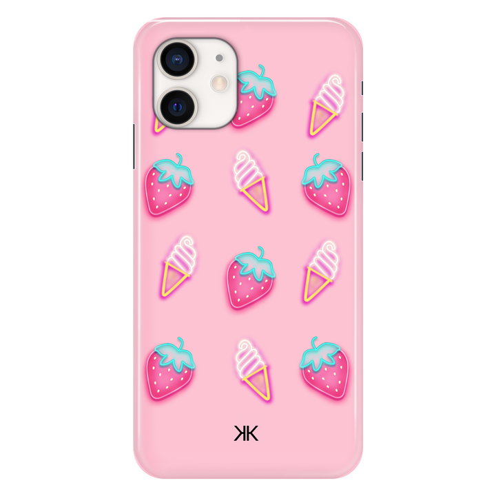Pink Strawberry Ice Cream phone case for iPhone 12