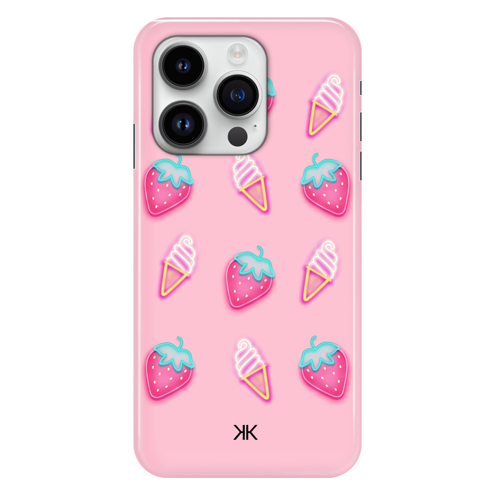 Pink Strawberry Ice Cream phone case for iPhone 14 Pro
