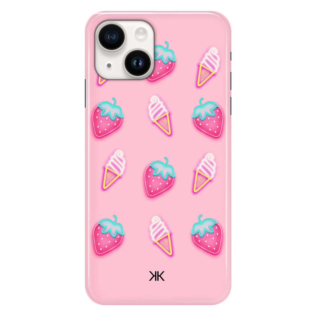 Pink Strawberry Ice Cream phone case for iPhone 14