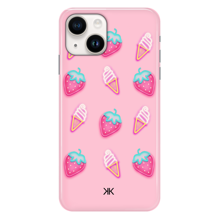 Pink Strawberry Ice Cream phone case for iPhone 14