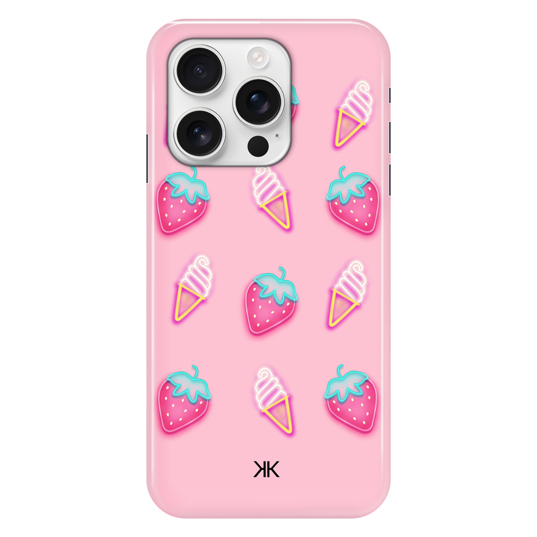 Pink Strawberry Ice Cream phone case for iPhone 16 Pro