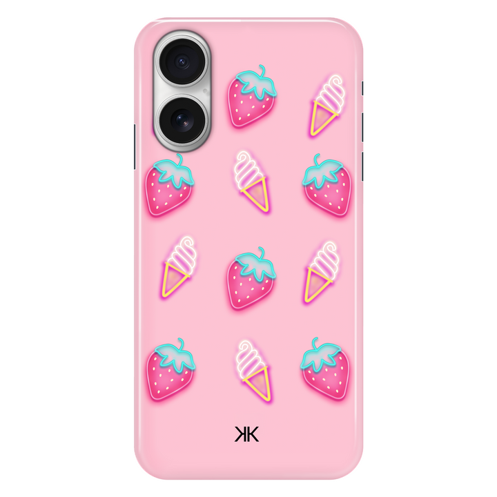 Pink Strawberry Ice Cream phone case for iPhone 16