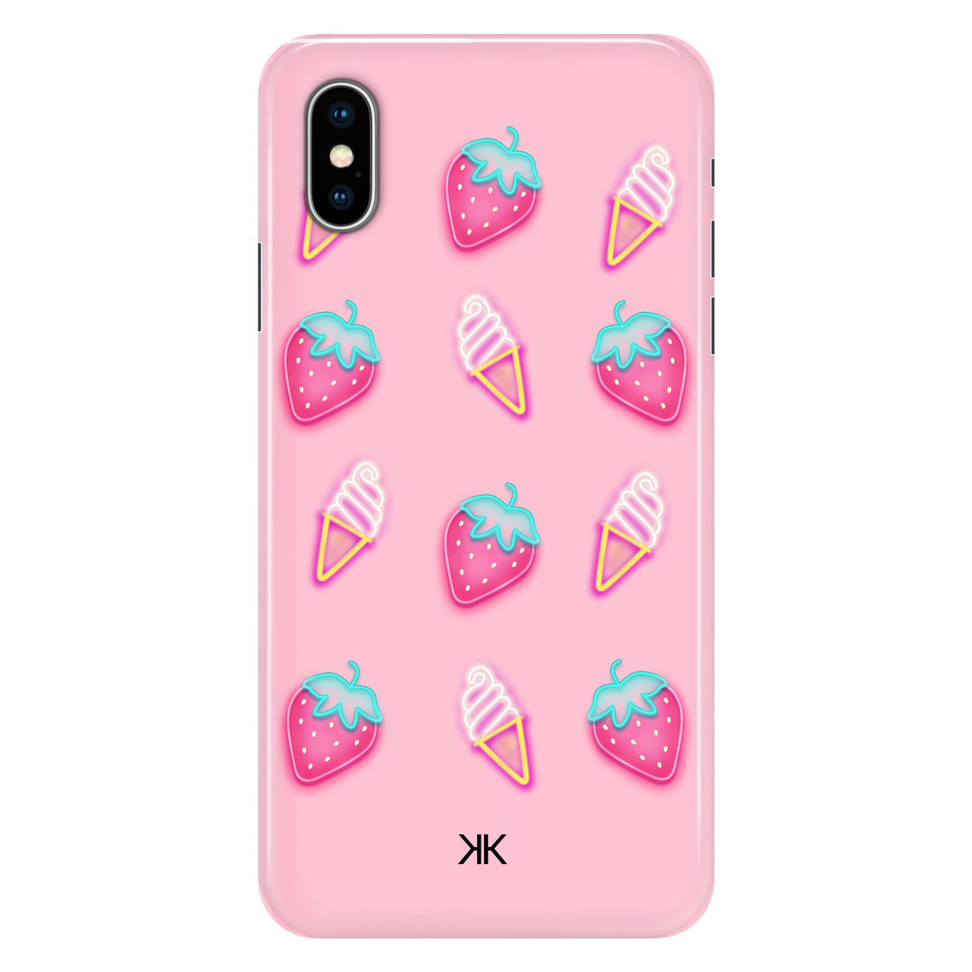 Pink Strawberry Ice Cream phone case for iPhone X