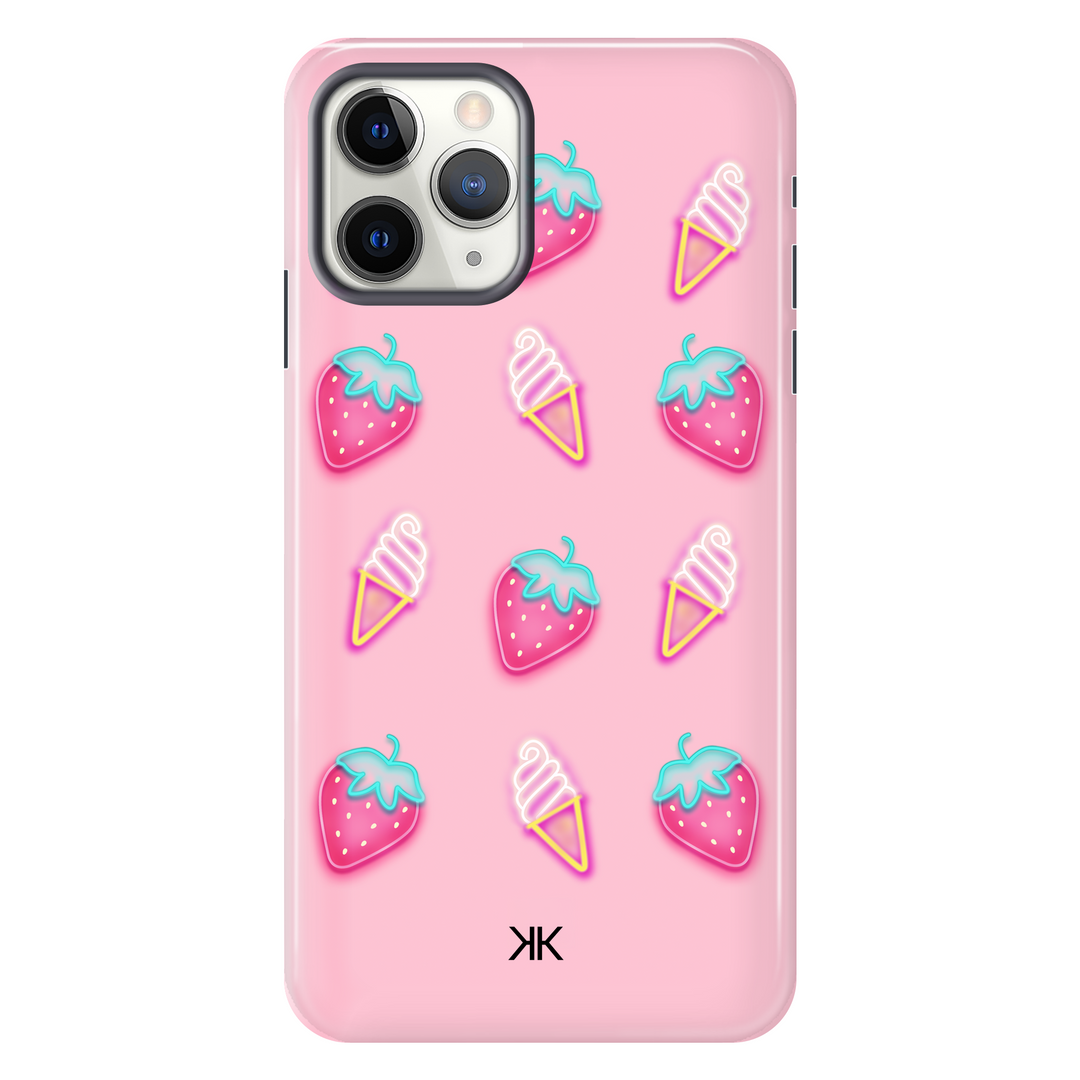 Pink Strawberry Ice Cream Phone Case - Tough Case - iphone-11-pro