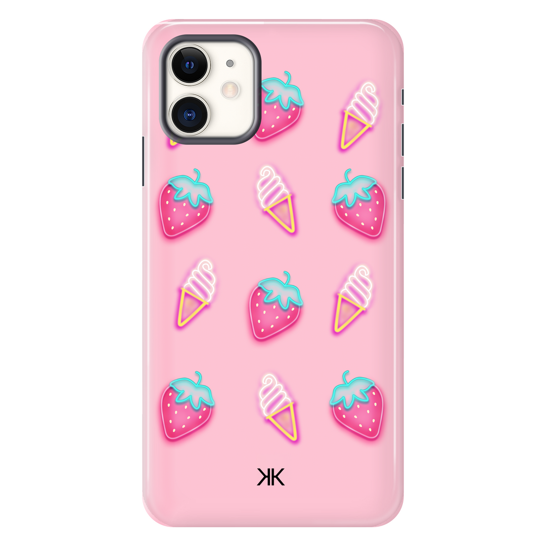 Pink Strawberry Ice Cream Phone Case - Tough Case - iphone-11