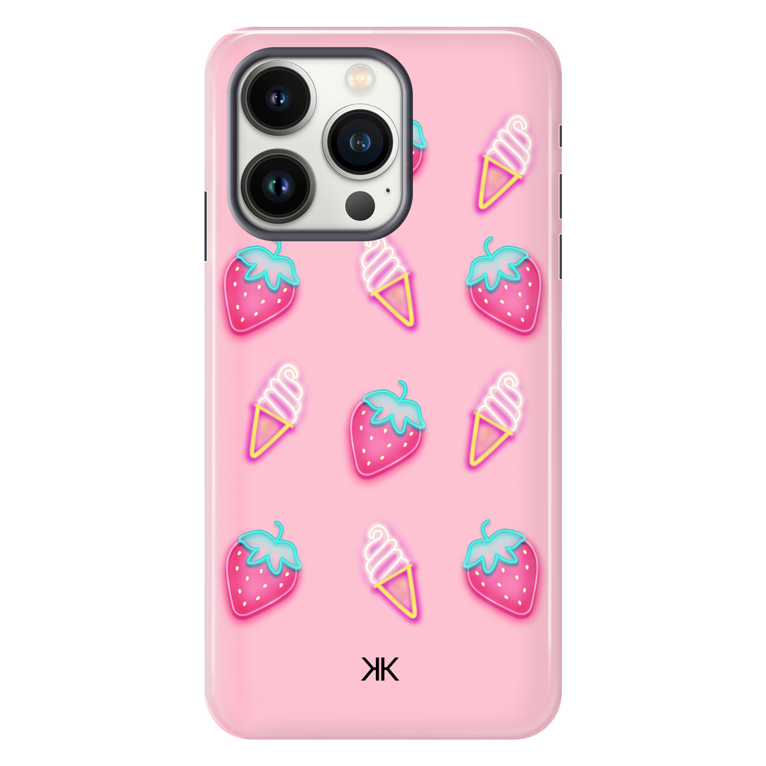 Pink Strawberry Ice Cream Phone Case - Tough Case - iphone-13-pro