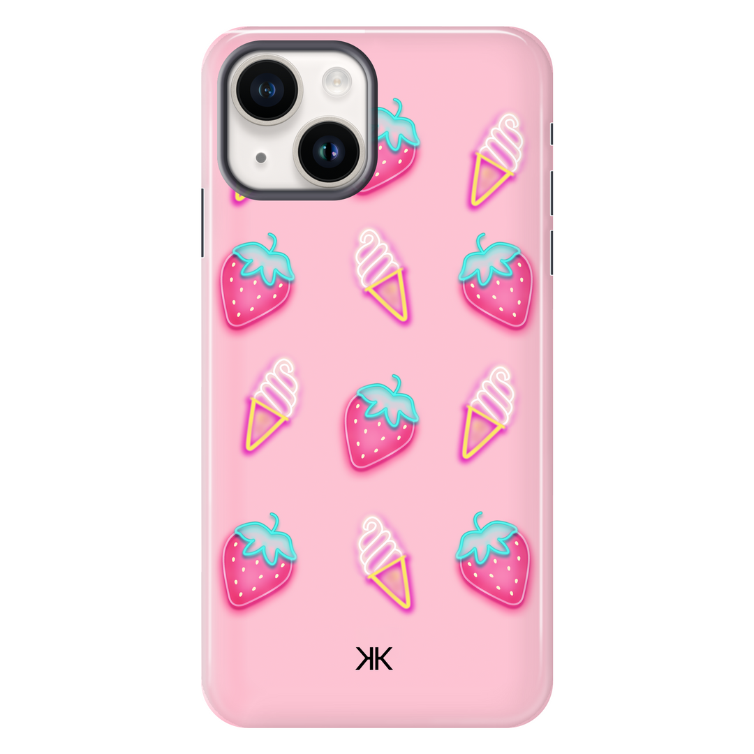 Pink Strawberry Ice Cream Phone Case - Tough Case - iphone-14