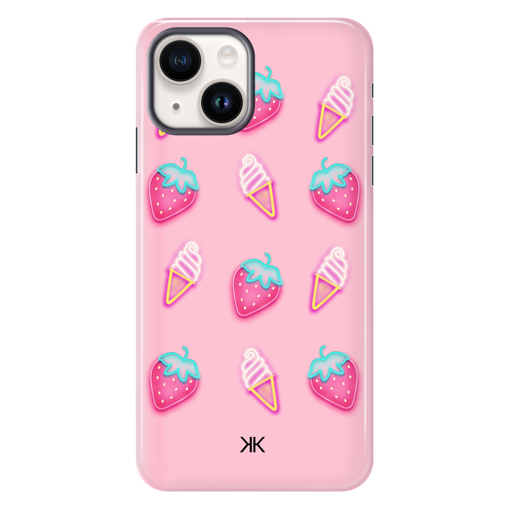 Pink Strawberry Ice Cream Phone Case - Tough Case - iphone-14
