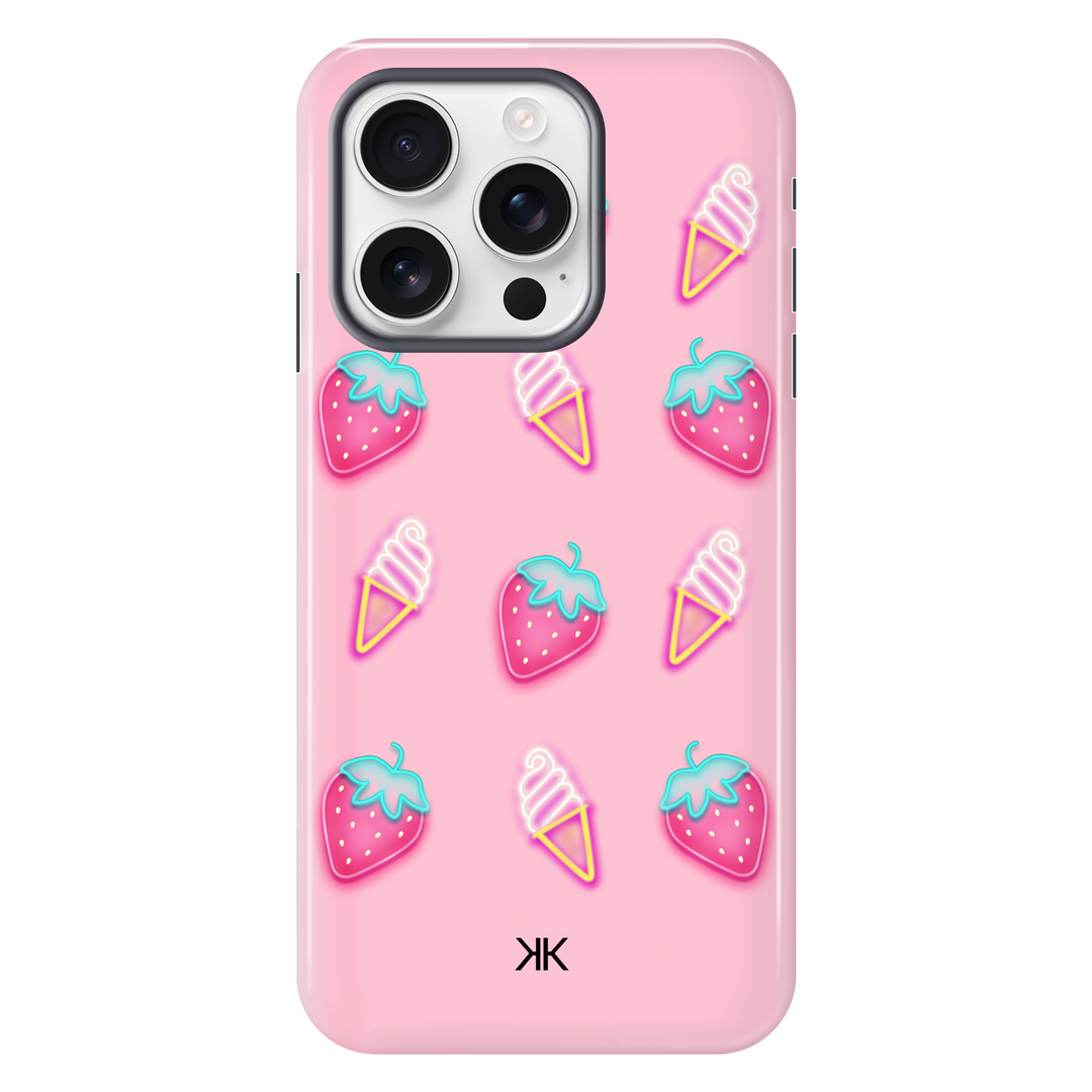 Pink Strawberry Ice Cream Phone Case - Tough Case - iphone-16-pro