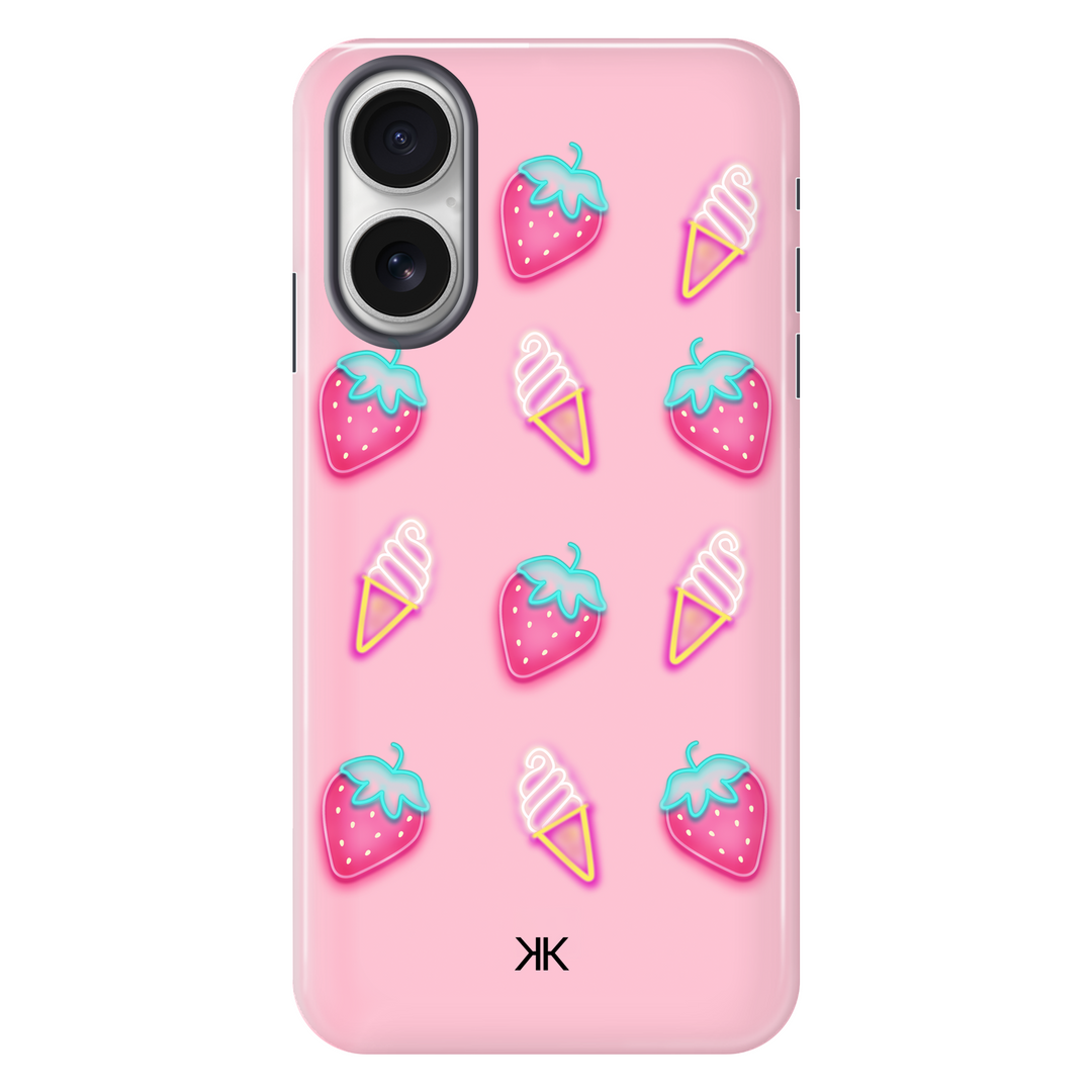 Pink Strawberry Ice Cream Phone Case - Tough Case - iphone-16