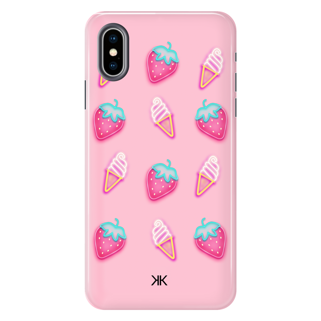 Pink Strawberry Ice Cream Phone Case - Tough Case - iphone-x