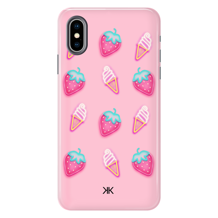 Pink Strawberry Ice Cream Phone Case - Tough Case - iphone-x