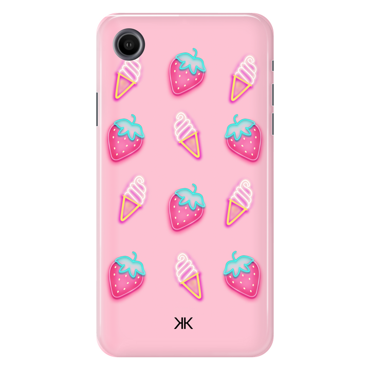 Pink Strawberry Ice Cream Phone Case - Tough Case - iphone-xr