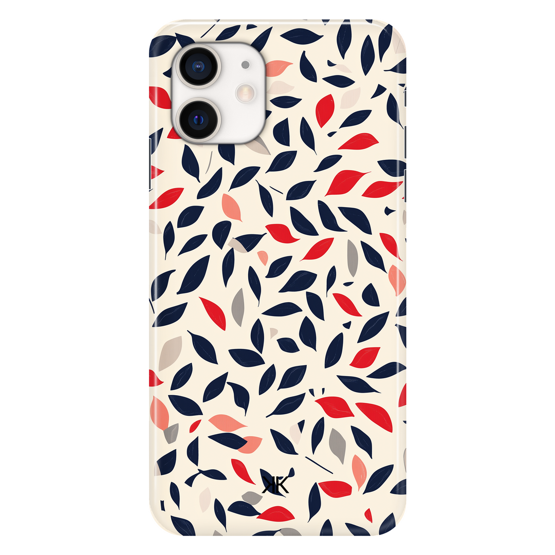 Blue and Red Leaves phone case for iPhone 12