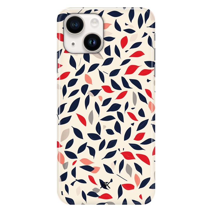 Blue and Red Leaves phone case for iPhone 14