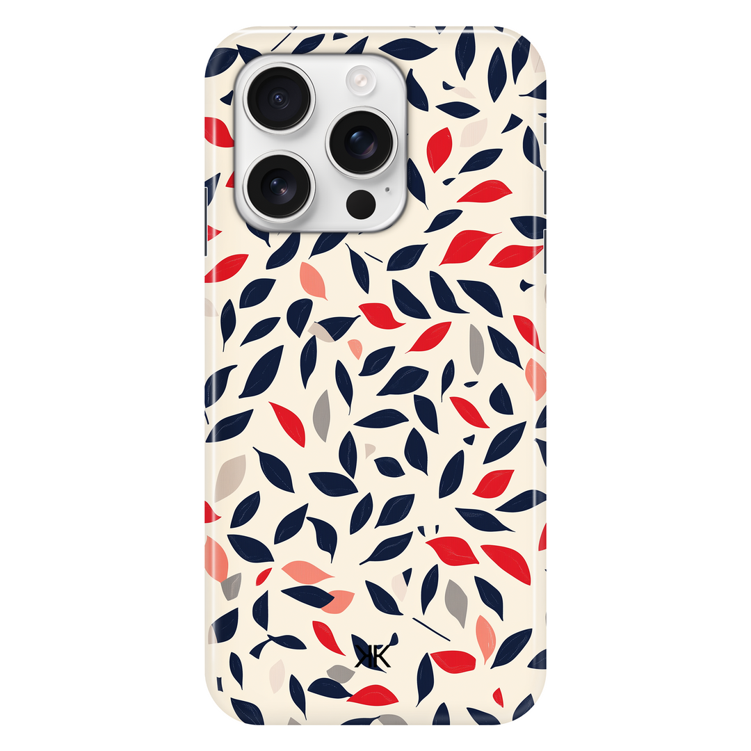 Blue and Red Leaves phone case for iPhone 16 Pro