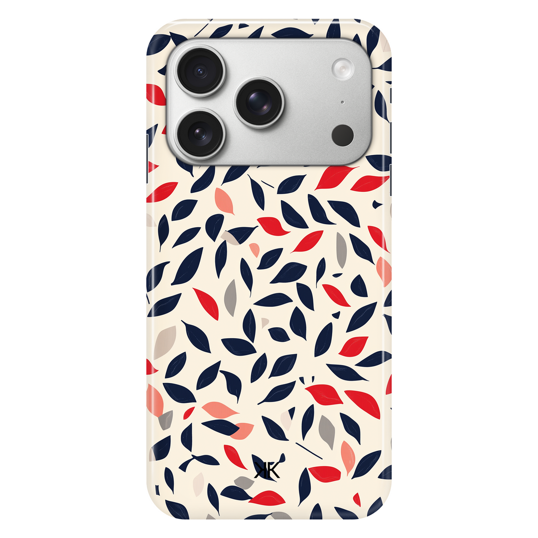 Blue and Red Leaves phone case for iPhone 17 Pro