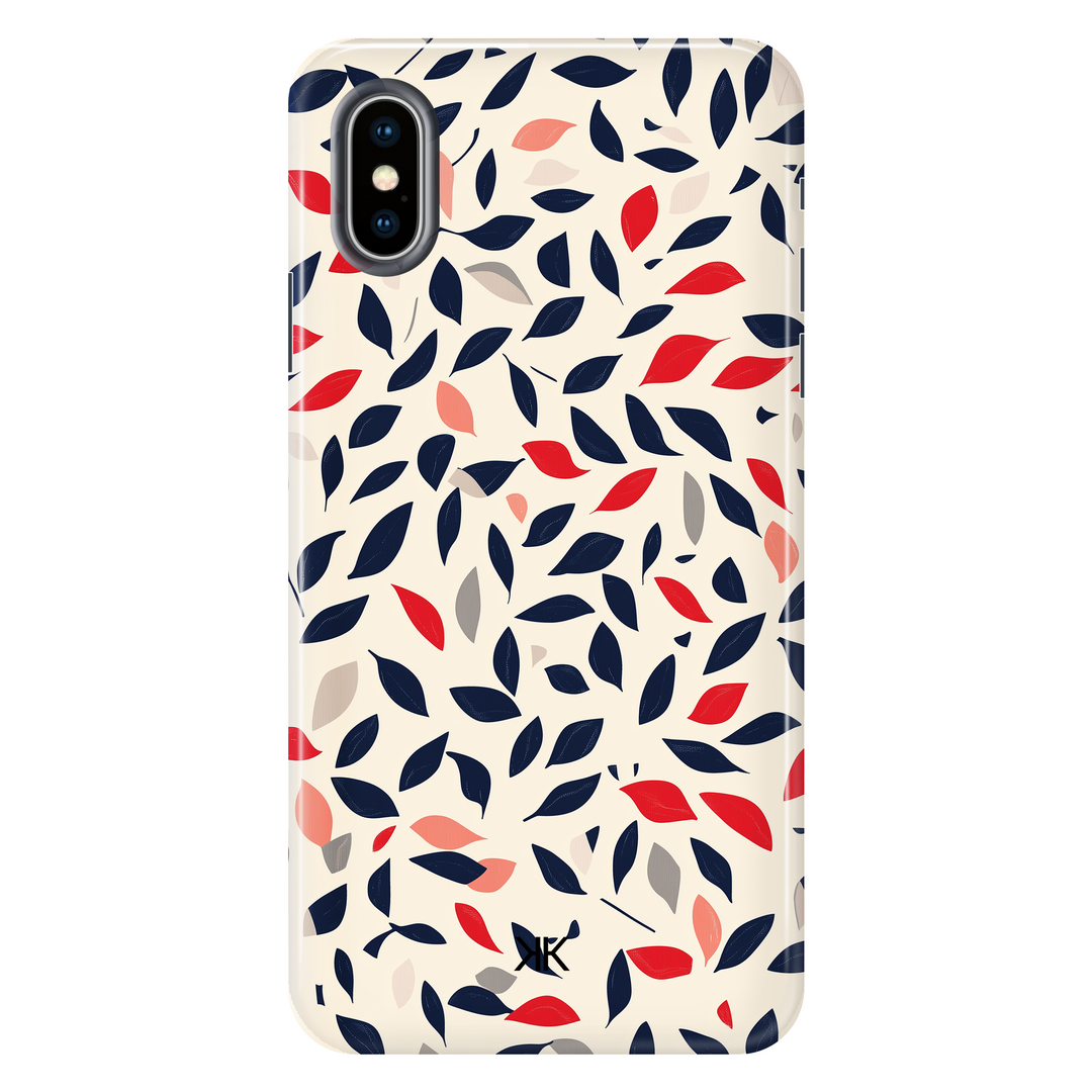 Blue and Red Leaves tough phone case for iPhone X