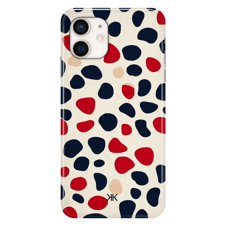 Blue and Red Spotted phone case for iPhone 12