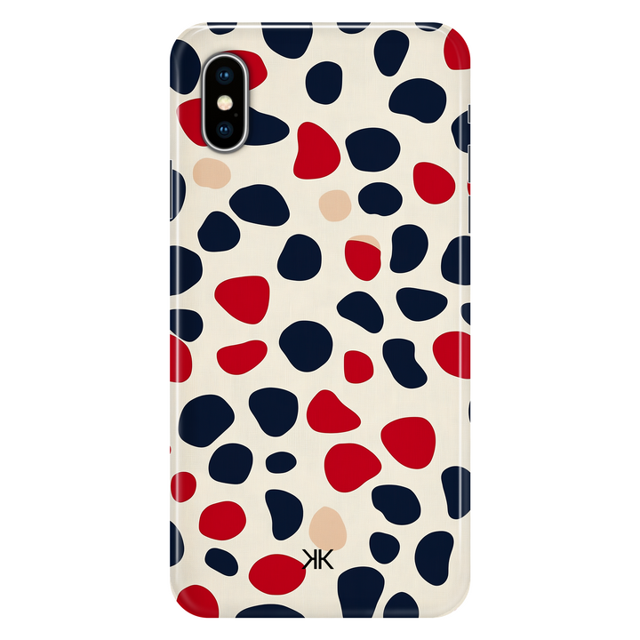 Blue and Red Spotted phone case for iPhone X