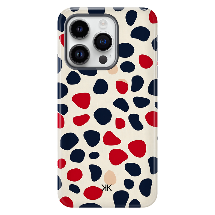 Blue and Red Spotted Phone Case - Tough Case - iphone-14-pro