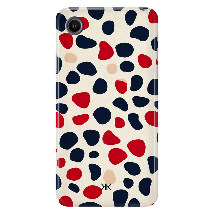 Blue and Red Spotted tough phone case for iPhone XR