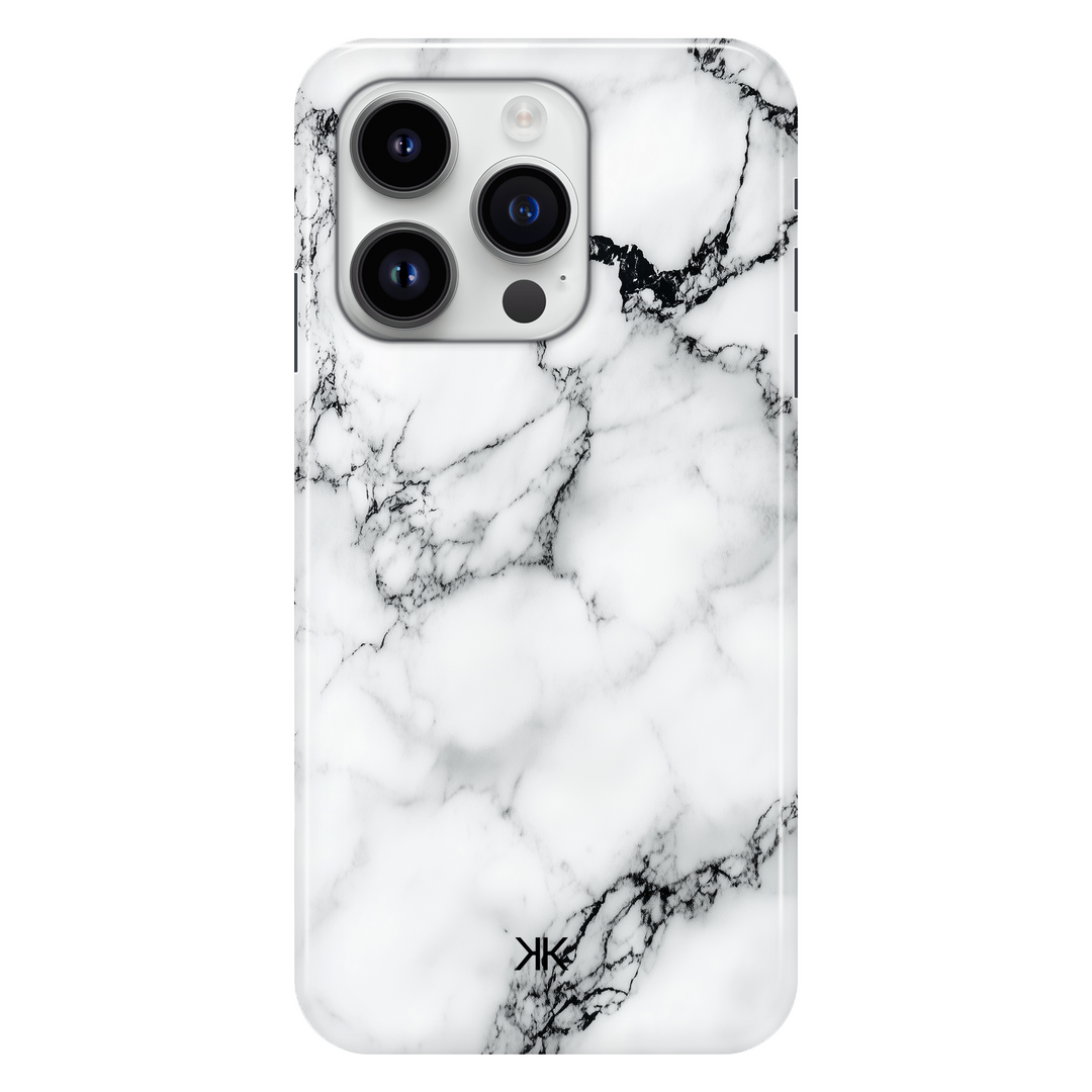 Marble White and Black phone case for iPhone 14 Pro