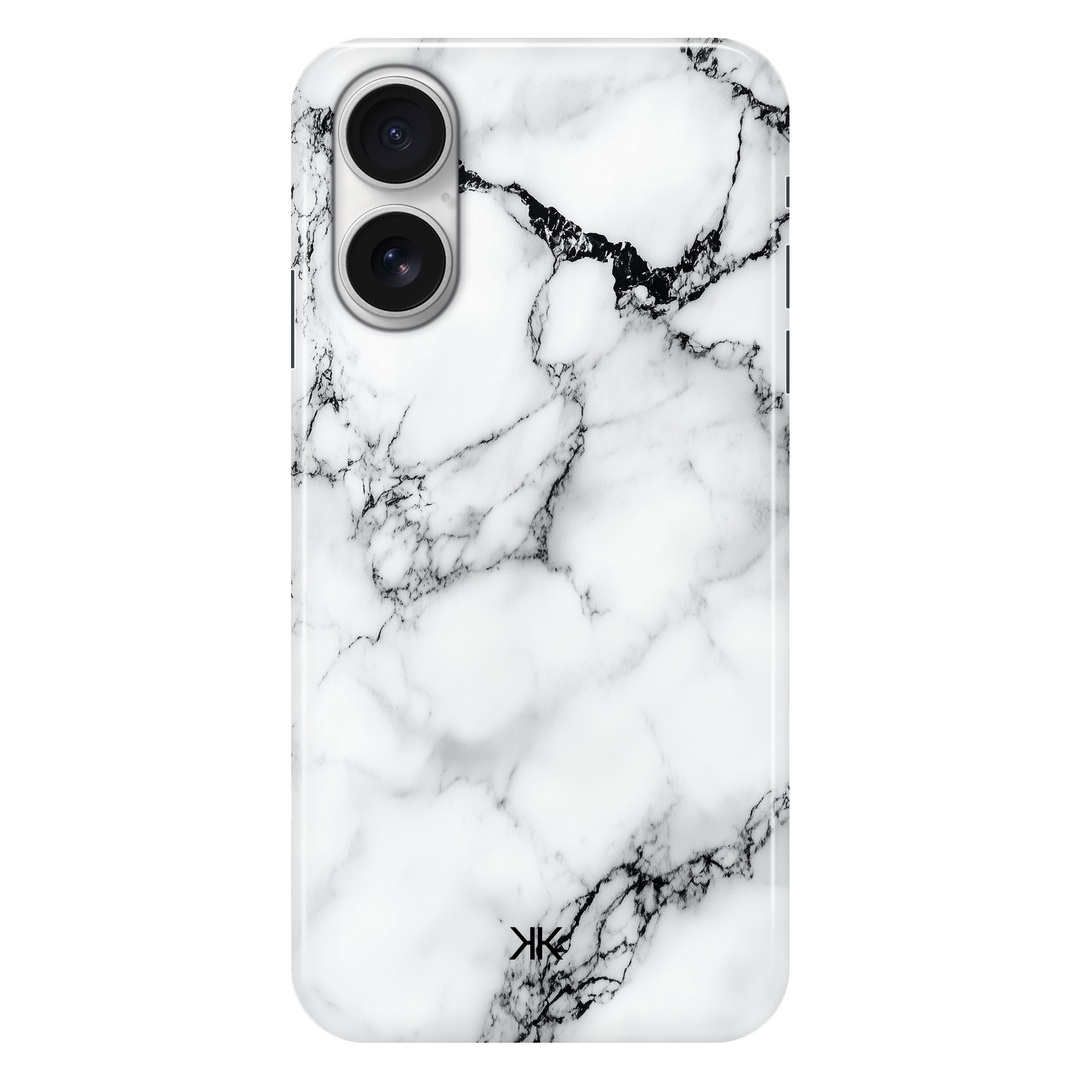 Marble White and Black phone case for iPhone 16