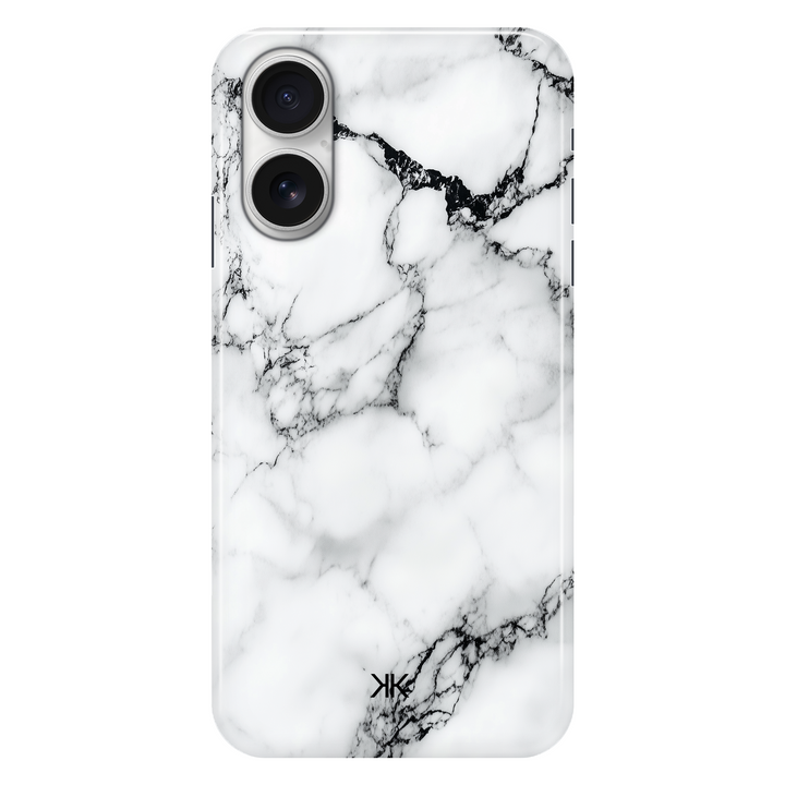 Marble White and Black phone case for iPhone 16
