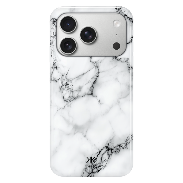 Marble White and Black phone case for iPhone 17 Pro