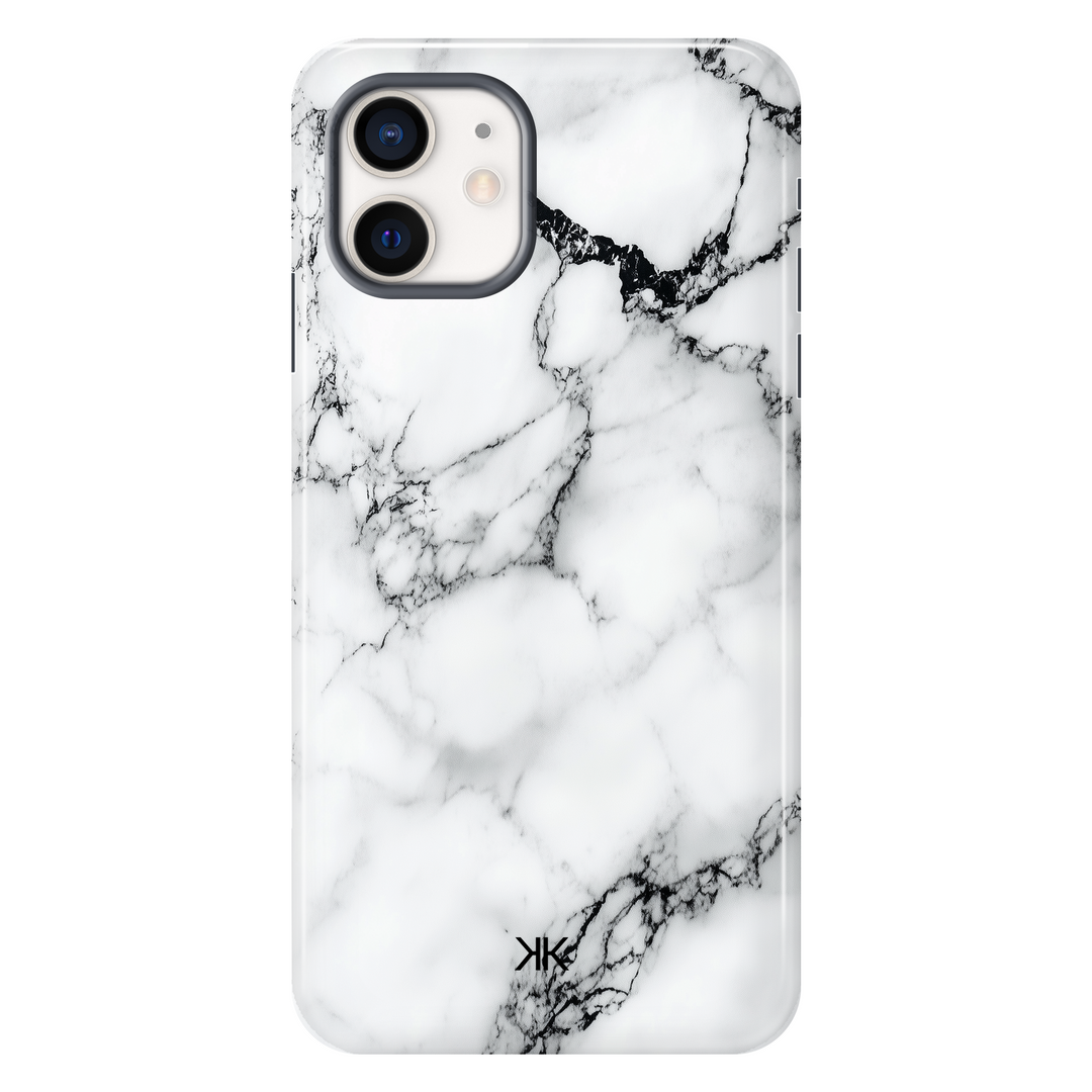 Marble White and Black Phone Case - Tough Case - iphone-12