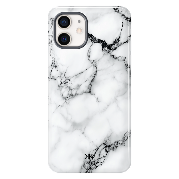 Marble White and Black Phone Case - Tough Case - iphone-12