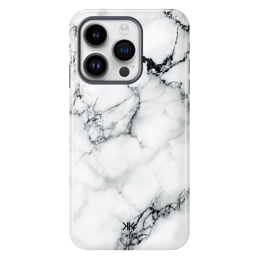 Marble White and Black Phone Case - Tough Case - iphone-14-pro