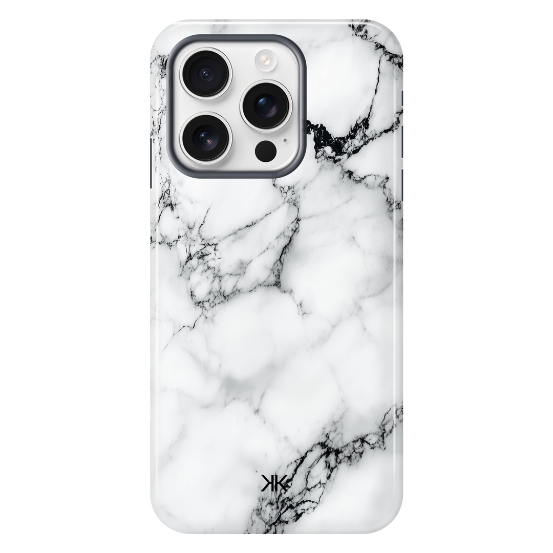 Marble White and Black Phone Case - Tough Case - iphone-16-pro